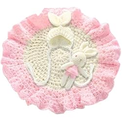 Conjunto Accesorios Fotografía para Recién Nacidos Manta Ganchillo Hecha A Mano con Sombrero En Forma Oso Y Muñeco Conejo para Niños Y Niñas Juego 3 Piezas Accesorios