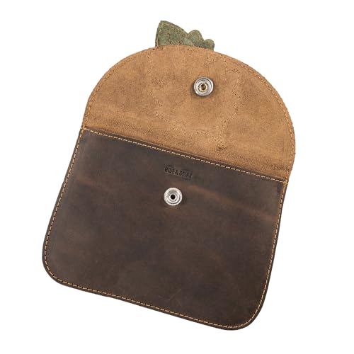 Hide-Drink-Leather-Leaves-Card-Wallet-Pouch-Soft-Coin-Cash-Organizer-Cable-Holder-Accessories-Case-Handmade-Includes-101-Year-Warranty-Bourbon-Brown