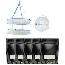 Happy Hydro 2-Tier Drying Rack + Windowed Grove Bags 1oz 5 - Perfect for Efficient Drying and Curing