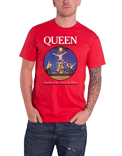 Queen T Shirt Another One Bites The Dust Band Logo Official Mens Red L