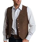 Oanviso Hombre Chaleco De Traje De Ante Chalecos De Vestir de Negocios Vintage Vaquero Occidental Ajuste Normal Elegante Clásico Fiesta Negocio A Café L