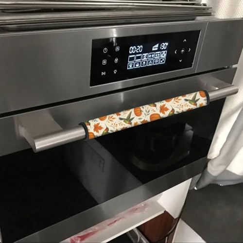 Image of Dreaweet Hummingbird Maple Leaf Fridge Handle Covers Set of 4 Fall Kitchen Decor Washable Non Slip Appliance Handle Covers for Refrigerator Oven Microwave Dishwashers