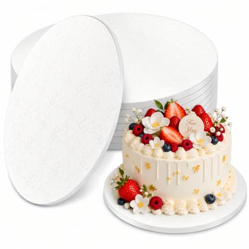 KOMABLEN 6 Stück Tortenplatte Pappe White, 12mm Cake Board, 12 Zoll Glatte Tortenboden… – Ansicht 1