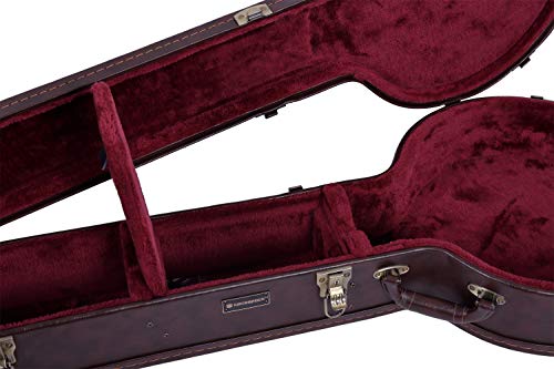 Image of Crossrock Wooden Banjo Case fits 5-String Resonator styles of Banjos- Stainless Steel Latches, Sponge Lining, Storage Space-Vintage Brown (CRW600BJBR)