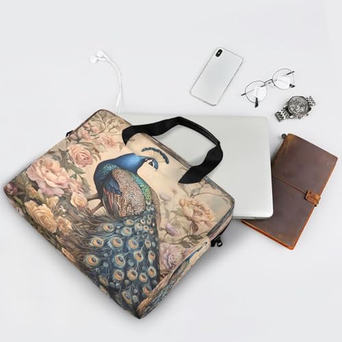 Maletín para laptop vintage ALAZA peacock peony miniatura 7