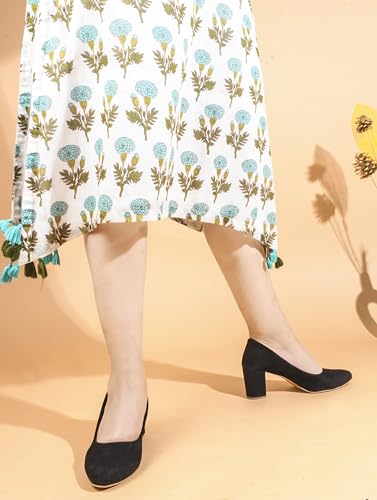 Image of TRYME Trendy&Fashion Pointed Pump Block Heel Sandals for Girls & Women