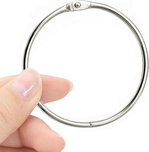 Image of AccuPrints 1 Inch(32 mm) 50 Pack Loose Leaf Binder Rings, Nickel Plated Steel Binder Rings, Keychain Key Rings, Metal Rings for Index Cards, Book Ring, Ideal for School, Home, or Office