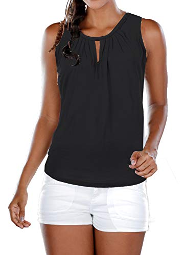 Totatuit Damen Tank Top – Ärmelloses Top Mit Rüschen | 95% Baumwolle, 5% Elastan | Lockerer Schnitt | Für Sommer & Freizeit