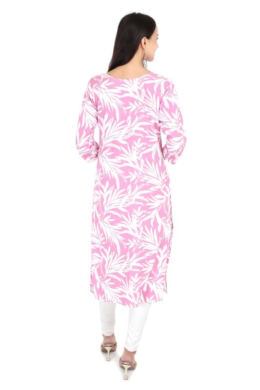 Image of Women's Rayon Kurta - Ethnic Wear Straight Kurti for Daily, Office & Festive Use