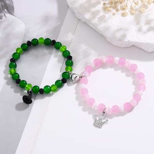 Image of Spider Friendship Bracelets Matching Bracelets for Couples Best Friends Bff, Matching Spider Kitty Bracelet Halloween Christmas Birthday Jewelry Gifts for Women Teen Girls Bestie Gf Bf