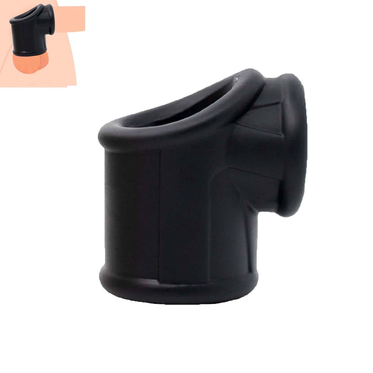 Male Lightweight Silicone Protective Ring for Endurance Exercise, Men's Elastic Training Gear for Couple Yoga Practice (Black)
