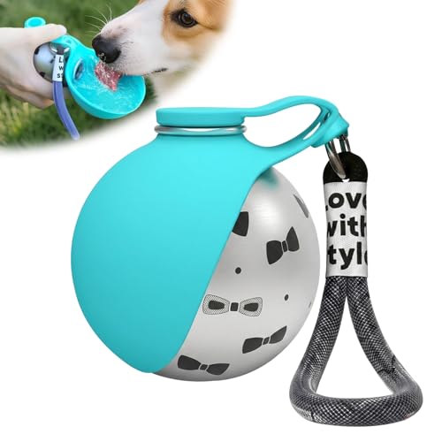 Trywise Borraccia per Cane Portatile - Distributore d'Acqua con Ciotola Pieghevole in Silicone, Anti-Goccia, 285 ml - Ideale per Passeggiate, Viaggi e Escursioni per Cani e Gatti (blu)