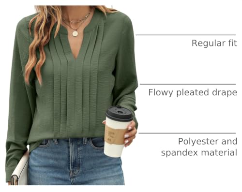 Image of Blooming Jelly Women's Long Sleeve Blouses Dressy Casual Business Work Tops