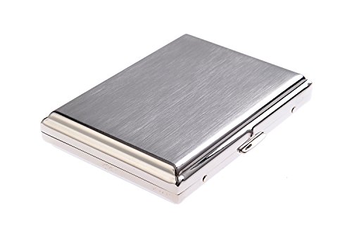 High-Grade Stainless Steel Cigarette Case, Classic Minimalist, Holds 16 Cigarettes,  Mod. KC4-01 (US)
