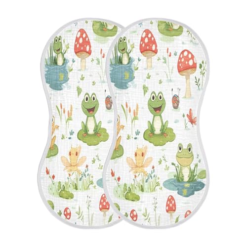 Cartoon Frogs Burp Cloths Cotton Baby Washcloths,Large 22x11in Burping Cloth Absorbent and Soft for Newborn Baby Boys and Girls,1 Pack2