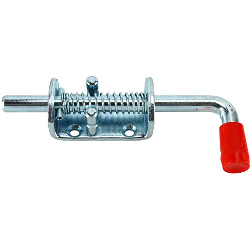 Homend 4Pack Metal Lock Barrel Bolt Spring Loaded Locking Latch 6.5" Long w/Grip Heavy Duty for Gate Shed Door Tailgate Trailer Garage (4 Pack)