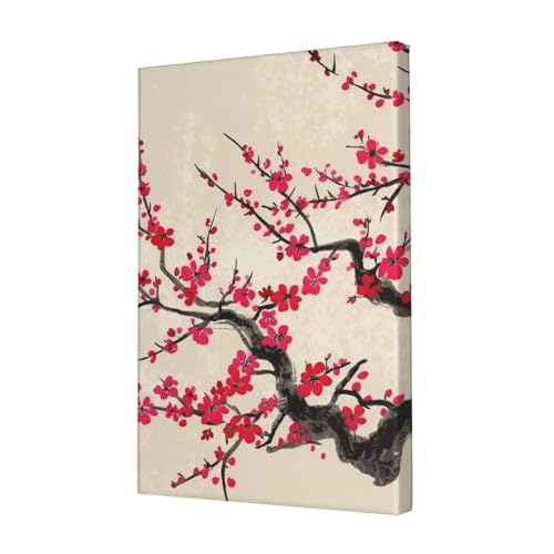 Toile fleurs de cerisier pour chambre et salle de bain zen 45x30 cm