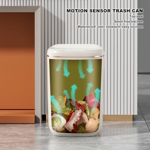 Caneca de basura automática 20L Luqeeg blanca miniatura 6