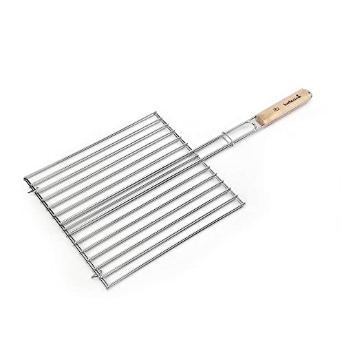Barbecook Grilles de cuisson pour barbecue et fumoir, double grill barbecue, rectangulaire, bbq grill, 36x34cm