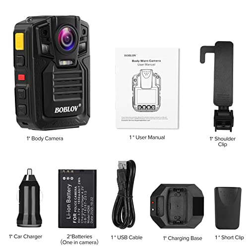 Boblov Hd66/D7 128Gb/64Gb Police Body Camera, 2K 1440P Waterproof Police Body Camera With Audio, 2 Batteries And Charging Dock Station And 170° Wide Angle, Night Vision Body Camera (128Gb) #TOP7