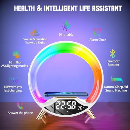 Reloj despertador con pantalla de temperatura y luz ambiental regulable 3
