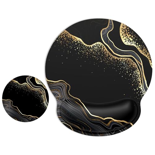 Soulager mal de poignet avec tapis de souris ergonomique en mousse à mémoire de forme noir doré