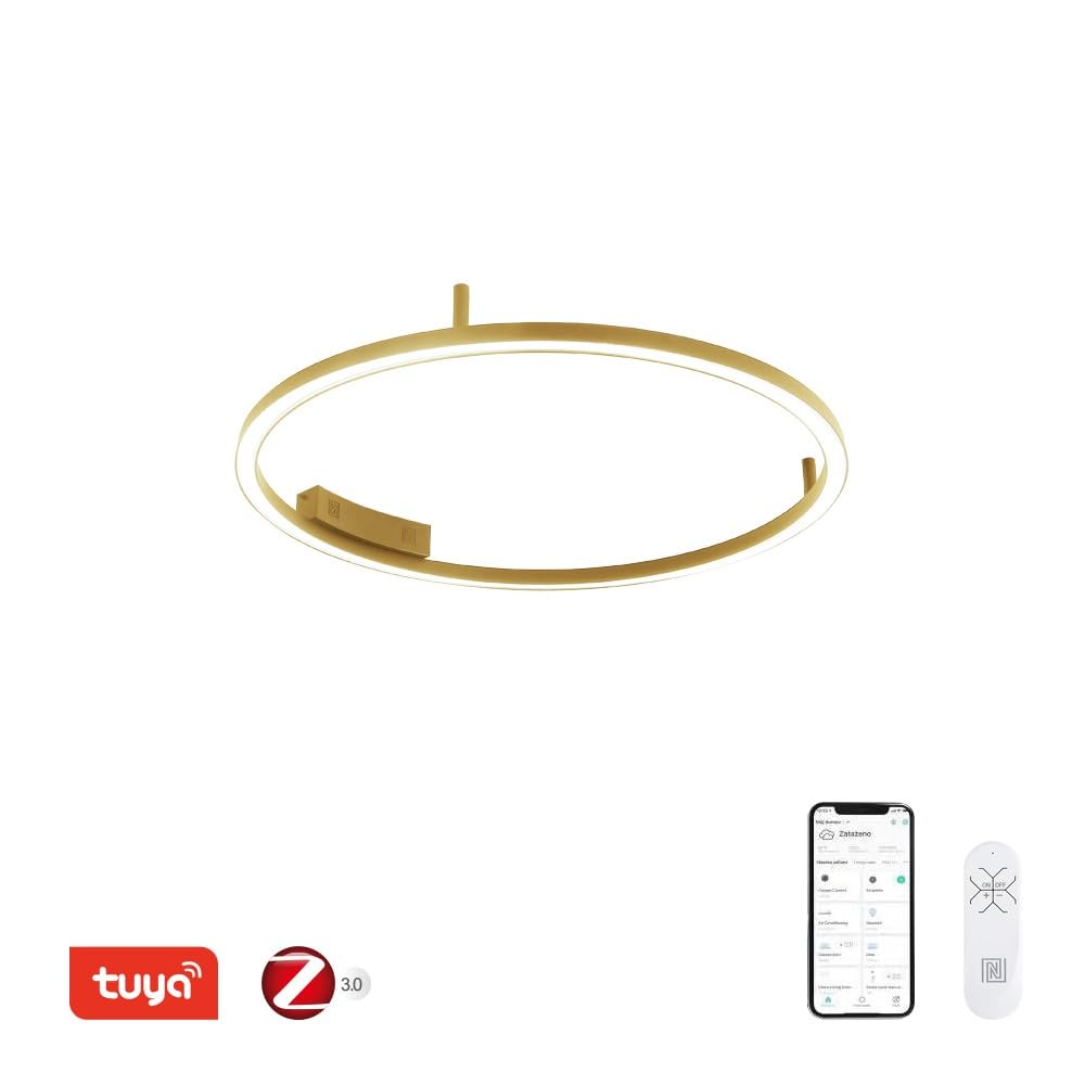 Immax NEO FINO Decken- (Wand-) Leuchte gold 80cm 55W 4285lm Tuya Zigbee 3.0 mit Fernbedienung