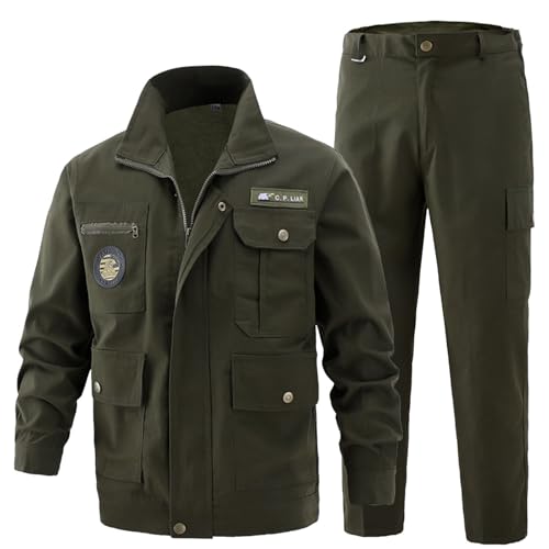 ジャージ メンズ 上下セット 2点セット ジッパーアウター セットアップ ゆったり ランニングウェア ポケット付き スウェット 吸汗速乾 ファッション スウェットパンツ かっこいい 普段着 作業服 春秋冬服(4XL,グリーン)