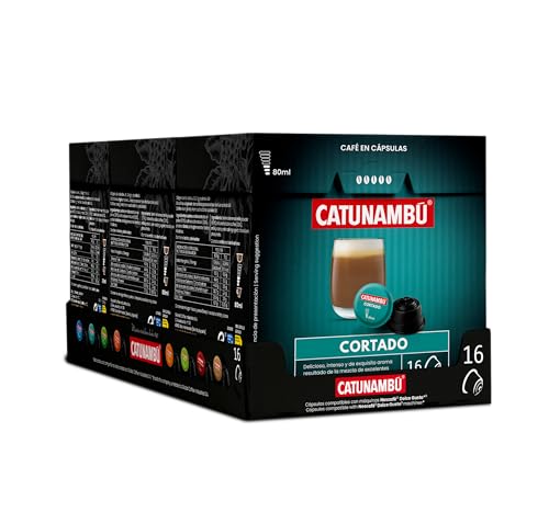 Catunambú - Cápsulas de café Cortado compatibles Dolce Gusto | Pack de 3 (48 cápsulas)