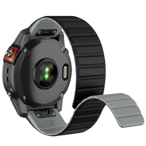 Image of ISABAKE Compatible with Fenix 6X /7X Band, 26mm Silicone Magnetic Band for Fenix 5X /Fenix 5X Plus /Fenix 3 /Fenix 6X Pro /Descent Descent MK2i Smartwatches