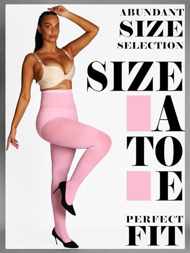 Image of HONENNA Semi Opaque Silky Women Pantyhose Tights, 20+ Colors Invisibly Toe Reinforced 60 Den Size A-E