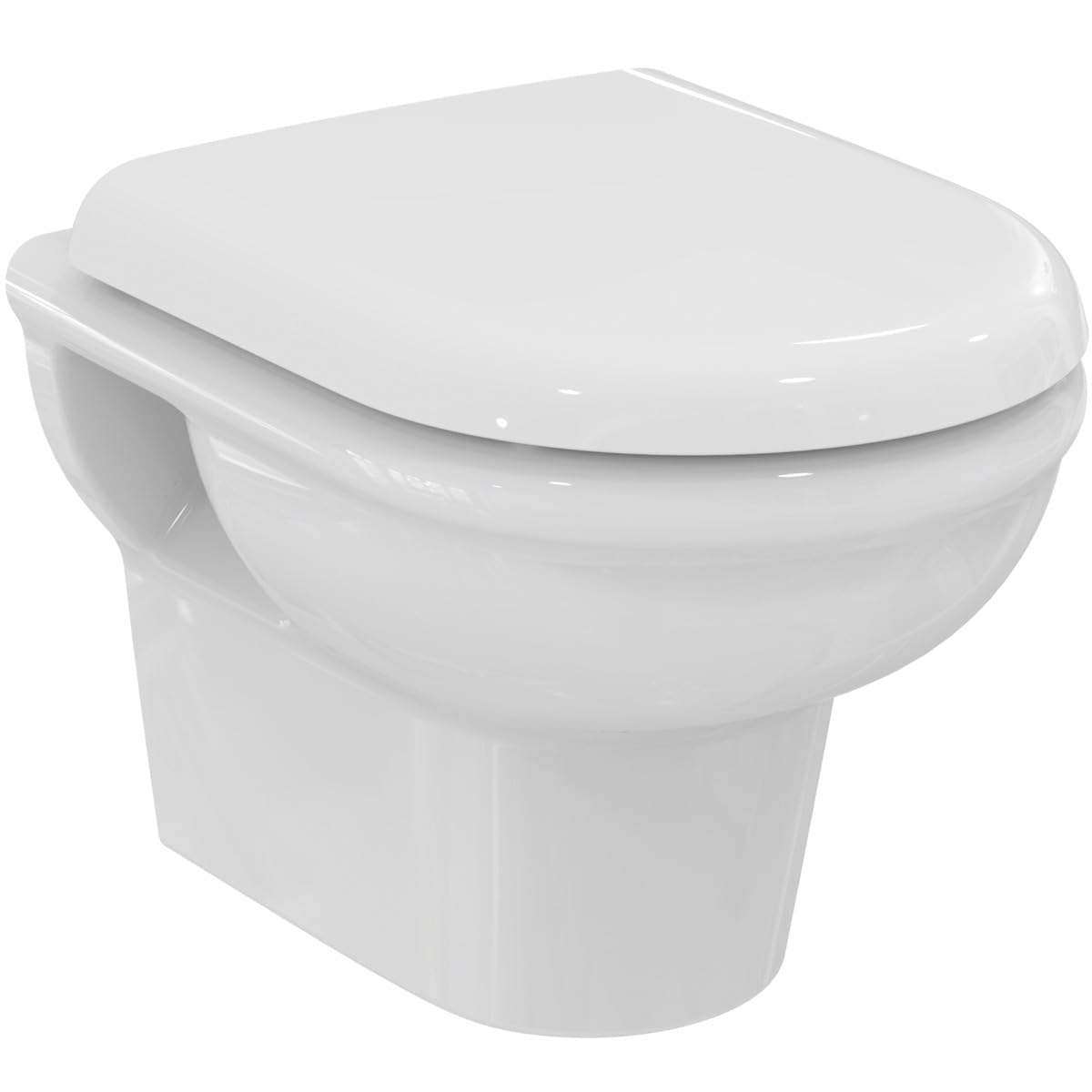 Ideal Standard Exacto asiento WC envolvente, diseño en D – Blanco (Alpin) | Asiento extraíble con cierre suave Softclose, UV09001
