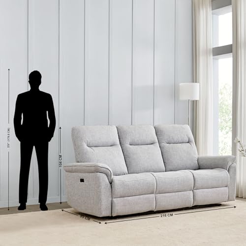 Image of Home Centre | Artise | Fabric | Solid Wood | Recliner Sets | Grey | Sofa Set 3+2 | 1 Year Warranty