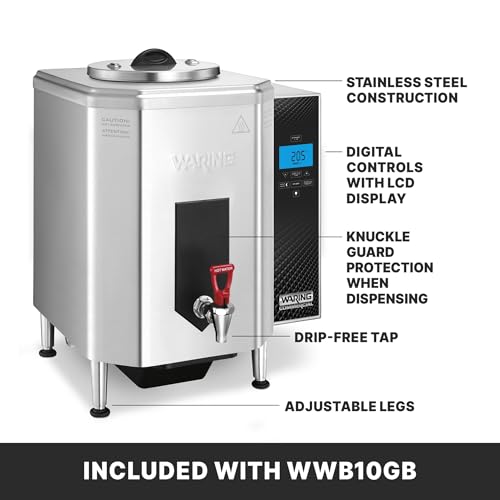 Waring Commercial 10-Gallon Hot Water Dispenser, 208V, 6-15 Plug