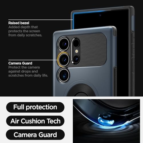 Spigen Slim Armor MagFit Back Cover Case Compatible with Galaxy S24 Ultra (TPU + Poly Carbonate | Metal Slate) 5 41qiCZ0V21L