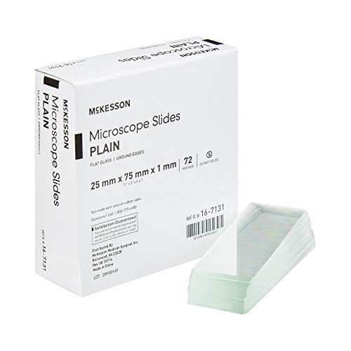 McKesson Microscope Slides, Plain, Ground Edges, 25 mm x 7 mm x 1 mm, 1440 Count