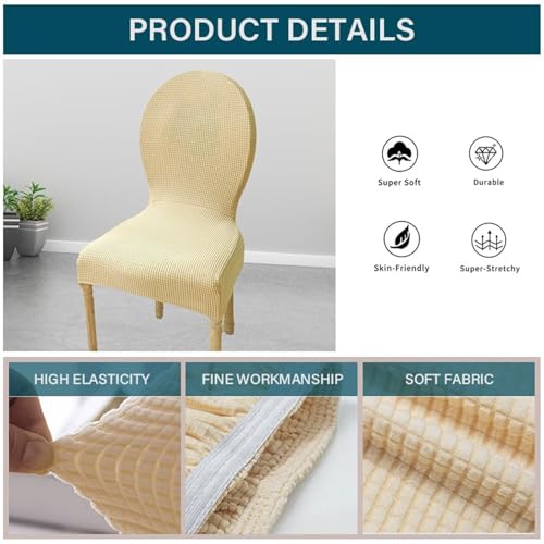 Housse de chaise dossier rond extensible pour rénover et protéger vos chaises usées