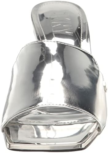 DKNY Women's Everyday Square Toe Kailyn-Sandal Mule Heeled, Silver, 7 | Image 1