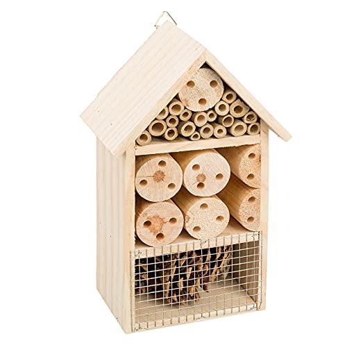 Smart Planet Hôtel à Insectes avec Support pour Votre Propre Jardin – Espace de Nidification comme Aide à la Surcharge des intempéries – Maison pour Insectes pour la Protection Naturelle des Abeilles