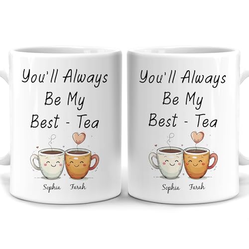 Hyturtle Personalized Best Friend Mug - Friendship Gifts For Women Friends - Best Friend Cups For Women - Bestie Gift For Coworker - Present For Bestfriend - Custom Coffee Cup Ceramic Mug 11 15oz