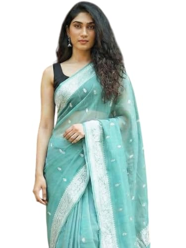 Image of Flosive Women's Cotton Saree With Blouse Piece