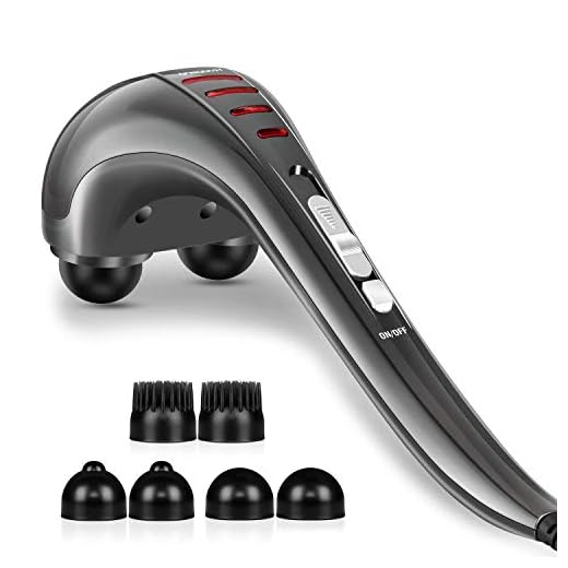Hangsun Handheld Neck Back Massager for Pain Relief Deep Tissue, Electric Double Head Percussion Massage MG460 for Shoulder, Leg, Foot, Muscles, Full Body