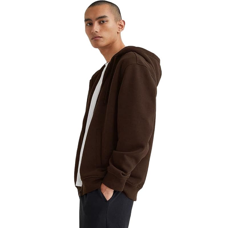 Image of Koverify Plain Chain Hooded Zipper Jacket for Men