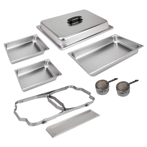 Sterno Buffet Kit Foldable Chafing Dish Buffet Set - Chafing Dishes for Buffet & Catering Food Warmers - Catering Supplies & Food Warming Trays for Buffet Party - 8-Piece Chafing Dish Set by Sterno - Image 3