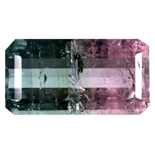 Tourmaline pastèque du Brésil 14x7mm, pierre précieuse octogonale de 4.47 ct en vrac