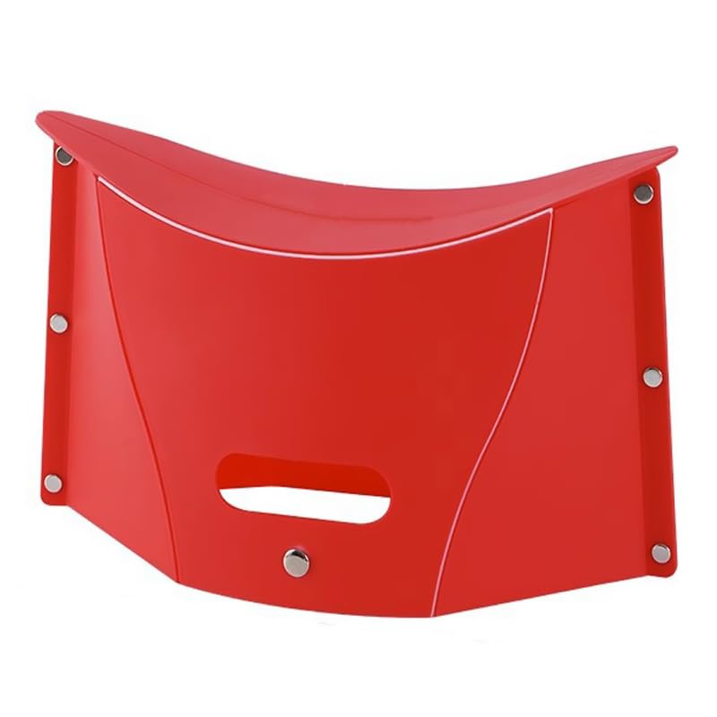 Wind Tour Portable Folding Stool Outdoor Camping Plastic Chair Ultra-Thin Paper Short Stool Used As Shopping Basket (Red)