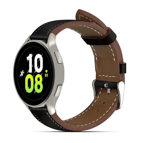Italy Genuine Leather Watch Bands Compatible with Samsung Galaxy Watch 7 6 5 4 40mm 44mm, 5 Pro 45mm, 6 4 Classic Active 2, 20mm Quick Release Leather Watch Straps Replacement Band for Women Men