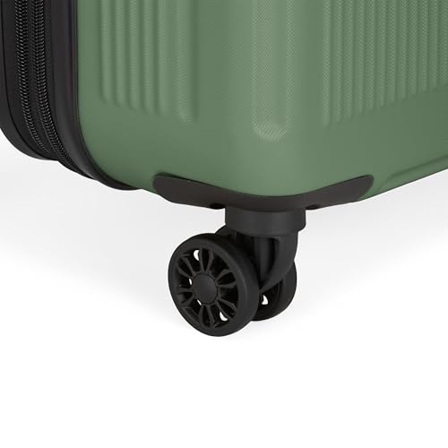 Bugatti Singapore 2-Piece ABS Hardside Luggage Set, Double Spinner Wheels, Expandable (Forest Green)4