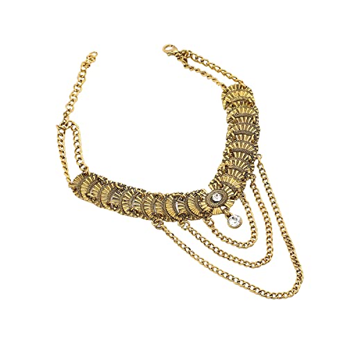 Image of SOHI Contemporary Necklace for Women and Girls, Necklace with Chain detailing for women, Statement jewellery, Fashion Jewellery for women, Imitation, ladies