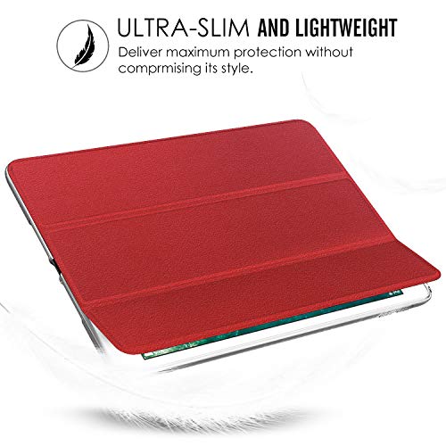 Image of DuraSafe Cases for iPad 7.9 Inch Mini 5th [ Mini 2019 5 Gen ] A2133 A2124 A2126 MUQY2HN /A MUQW2HN /A MUQX2HN /A MUU52HN /A Lightweight Smart Adjustable Stand Feature Sleek Design Flip Case - Red